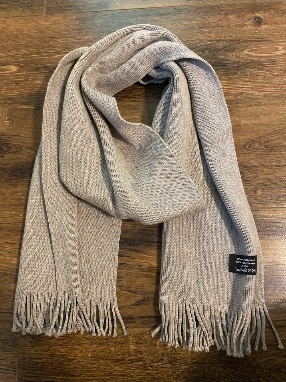 German made wool scarf beige knit